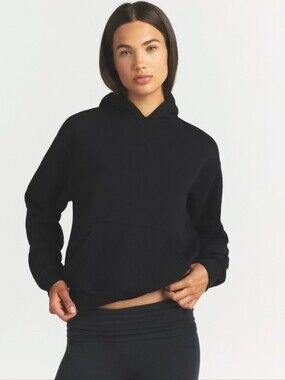 Skims Black Cotton Hoodie Large
